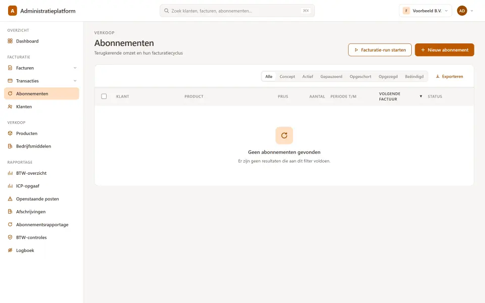 Lopende abonnementen